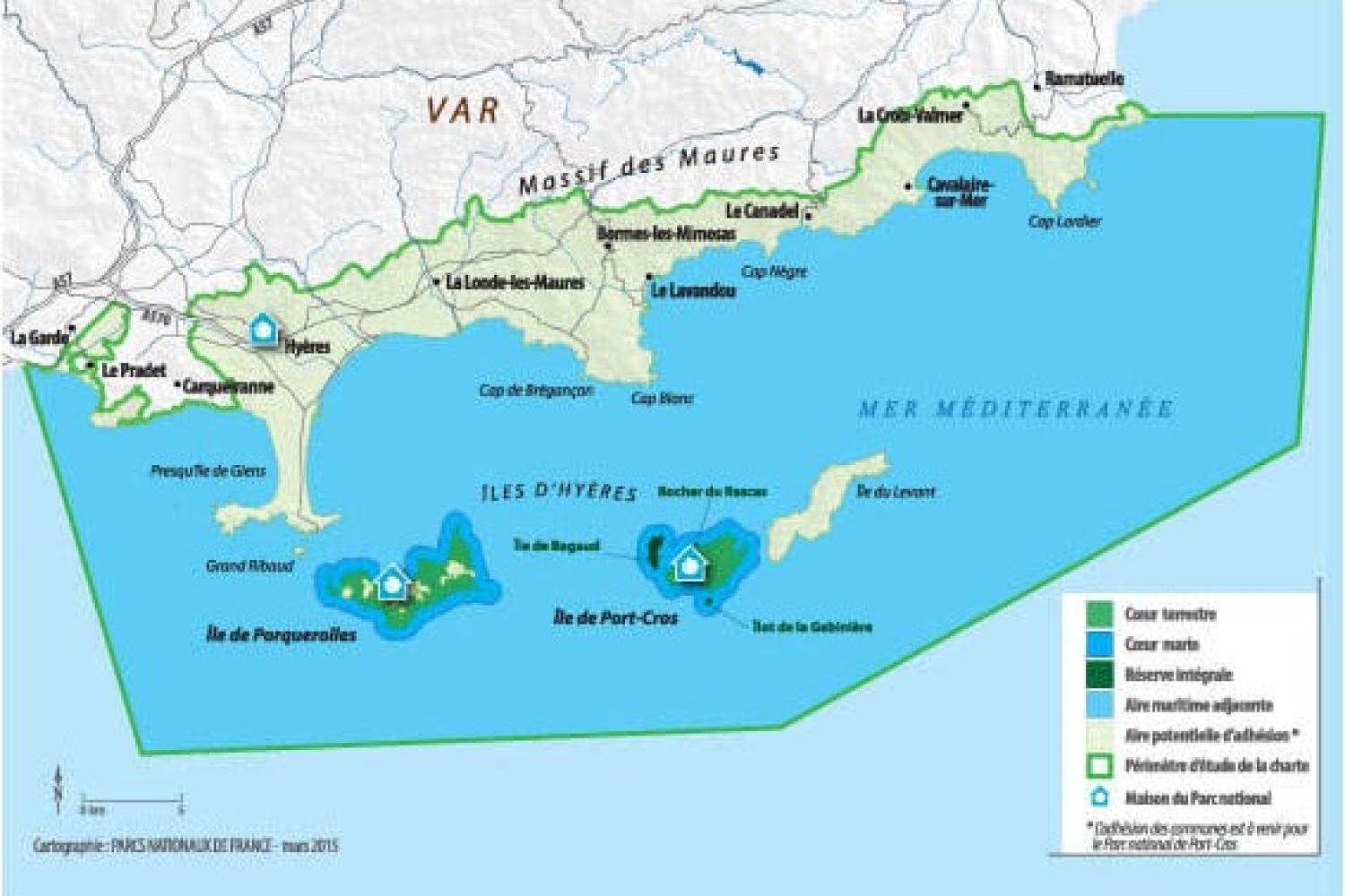 Carte du Parc National de Port-Cros